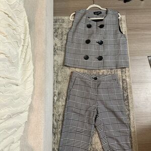 Style Mafia Black and White Plaid Set